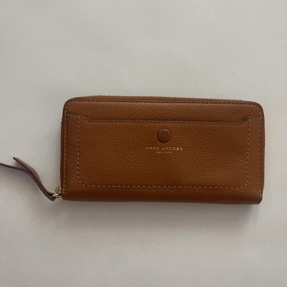 Marc Jacobs Brown Leather Zip-Around Wallet